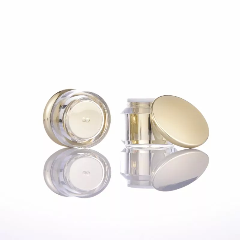 Pots de crème pour le visage de 1 oz avec couvercle doré